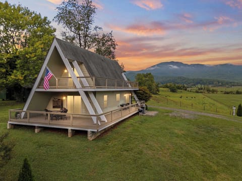 Welcome to this charming 2010-built A-frame retreat, nestled in the serene village of Etlan, Virginia, and surrounded by breathtaking views of Old Rag Mountain and Virginia farm country.
