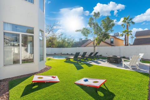 Enjoy smores by the firepit, or a game of cornhole or jenga