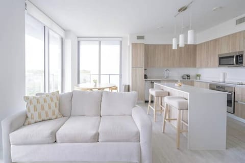 A wide view of the open-plan living space.