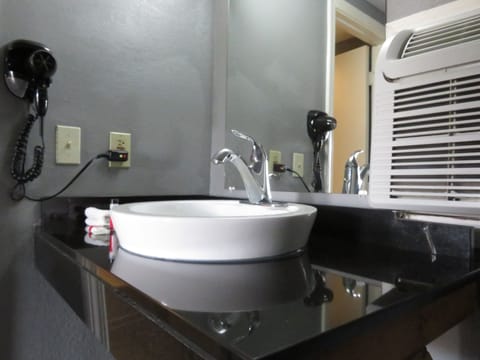 Room, 2 Double Beds, Non Smoking | Bathroom | Shower, free toiletries, hair dryer, towels