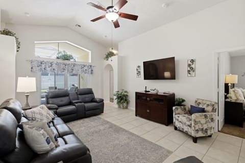 Plenty of comfortable seating for the whole family to gather together after a fun day in Orlando