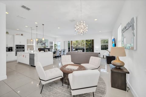 Bright, open living space perfect for relaxing after a fun day at the parks.