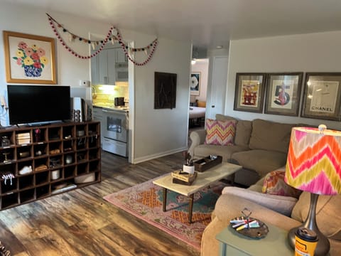 Living Room with Sectional couch that can accommodate one sleeper