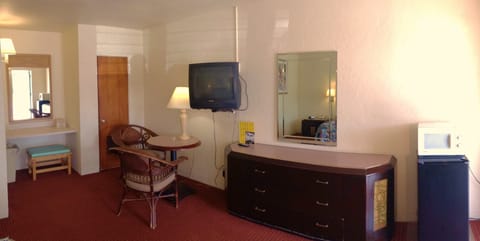 Desk, blackout drapes, iron/ironing board, free WiFi