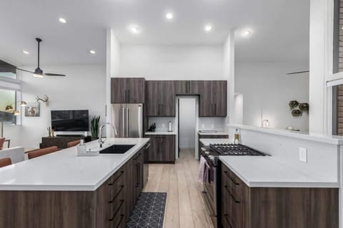 Cook up a feast in our fully stocked kitchen, complete with all the essentials and extras you need for a delightful meal.