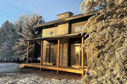 Little Woods Lodge under a new blanket of Idaho snow.