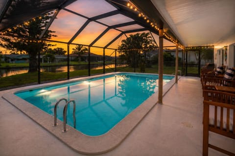 Beautiful 3 bedroom, 2 bathroom waterfront Cape Coral home with private pool