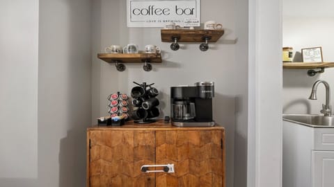 A charming coffee bar setup to kickstart your mornings or unwind with an evening cup
