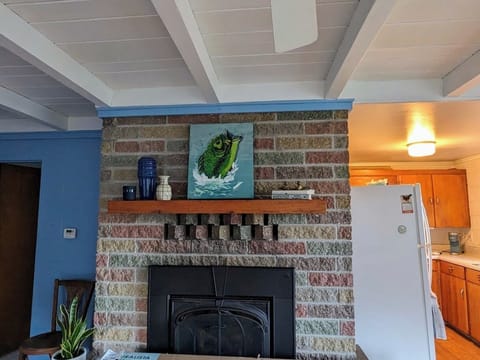 Brick Fireplace - Brick fireplace in living room
