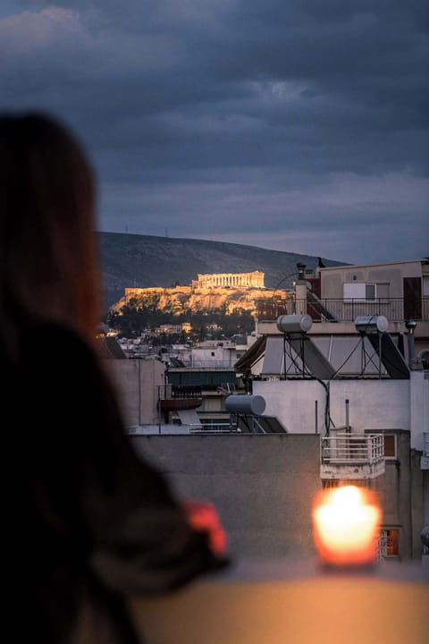 View of the Acropolis from the Property at Night, Creating a Unique and Atmospheric City Experience