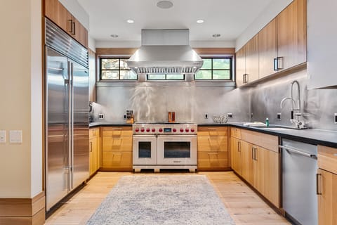 Indoors, Kitchen, Floor, Flooring, Refrigerator