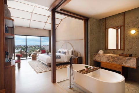 Suite (Sky) | Bathroom | Shower, rainfall showerhead, free toiletries, hair dryer