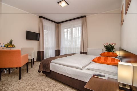 Premium bedding, memory foam beds, in-room safe, desk