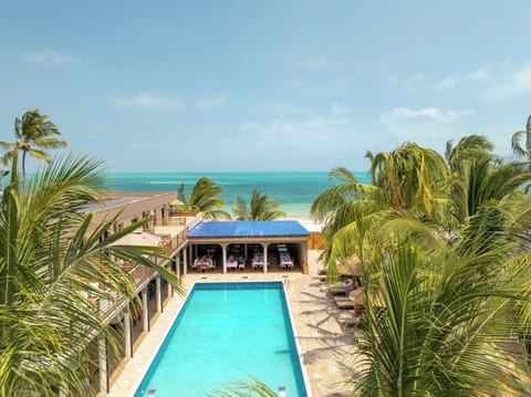 Outdoor pool, pool umbrellas