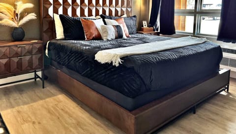 Stunning bedroom with king sized bed