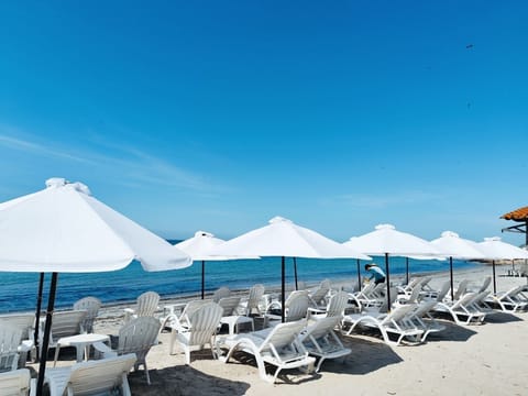 Private beach, beach bar