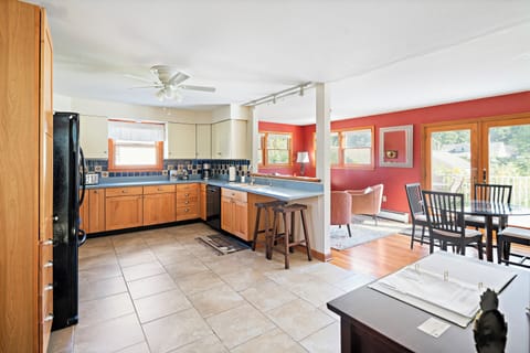 Kitchen with Dining Area - open to family Rm & deck