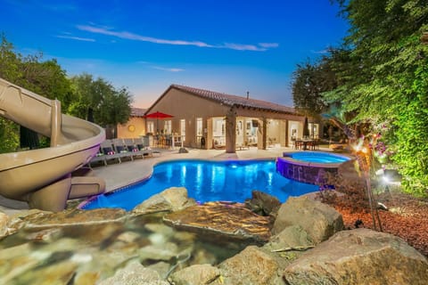 Make a splash with our pool and slide combo! Enjoy the thrill of the slide, swim in the refreshing pool, and wind down with a soothing soak in the spa for the perfect day of fun and relaxation.