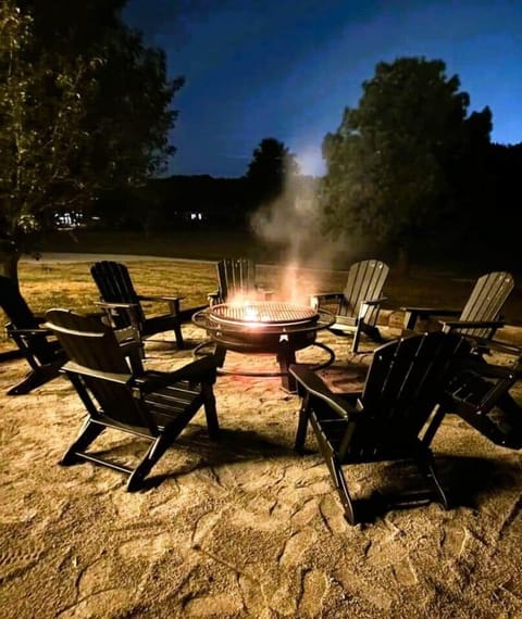 Enjoy the evenings by the firepit with seating for 8 and all the fixings for smores.