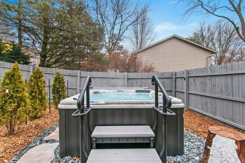 Hot tub in a private fenced in yard!