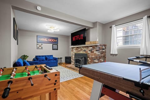 Relax indoors with a variety of games and a large-screen TV.