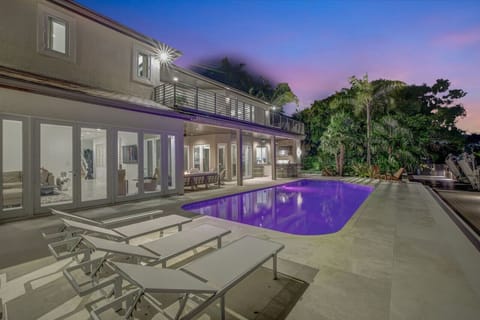 Enchanting Nighttime View of the Pool