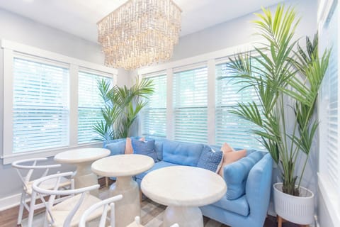 Luxurious dining space off the kitchen with