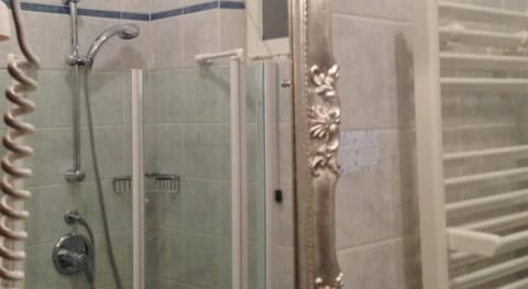 Shower, free toiletries, hair dryer, bidet