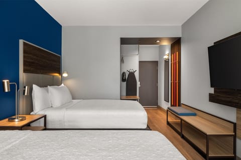 Room, 2 Queen Beds | Desk, blackout drapes, iron/ironing board, free WiFi