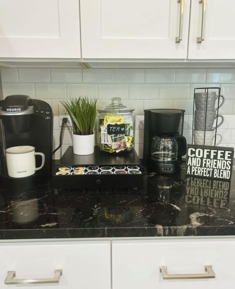 Coffee bar with K-cups provided. 