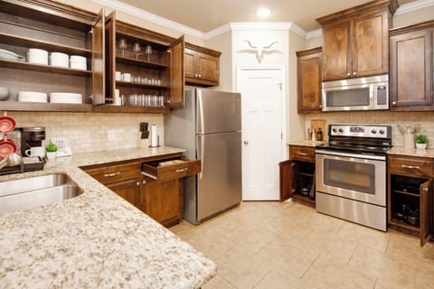 Modern appliances and ample storage for the kitchen
