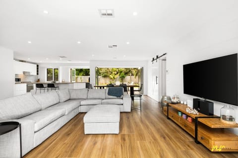 Spacious living area with comfortable seating and open-plan flow