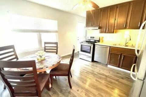 Full kitchen with pots and pans for all of your cooking needs