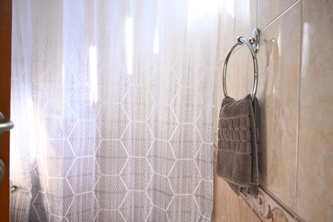 Standard Double Room, Balcony, City View | Bathroom | Shower, hair dryer, towels, soap