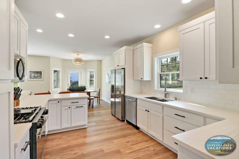 Fully-equipped kitchen with plenty of counter space and new appliances
