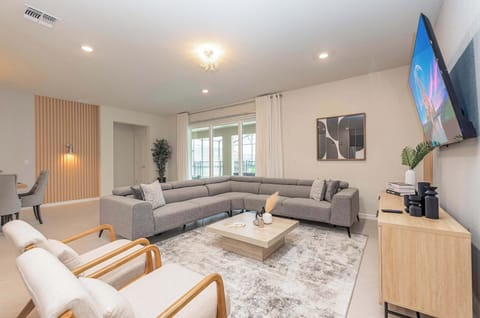 Gather in the sitting room for movie night on the Smart TV.