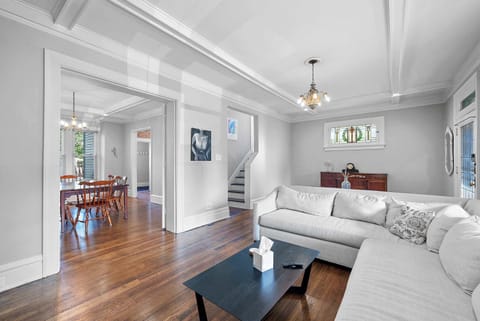 Curl up in the elegant living room & stream your favorite movies