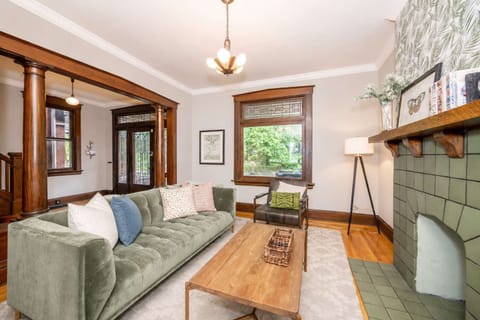 Curl up in the chic living room & stream your favorite entertainment