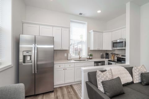 Prepare fabulous meals in the streamlined kitchen