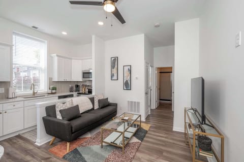 Enjoy the bright, airy living area while taking in your favorite streamed shows & movies