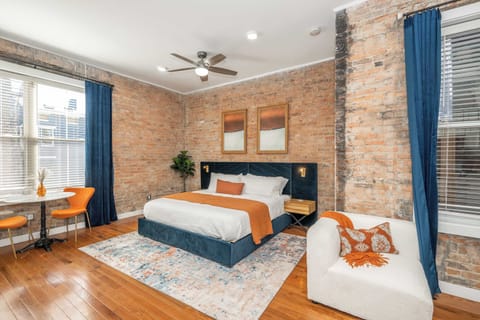 Kick back & relax with your favorite streaming entertainment in this chic studio