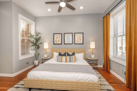 Lounge the day away with streaming entertainment in the plush king bed