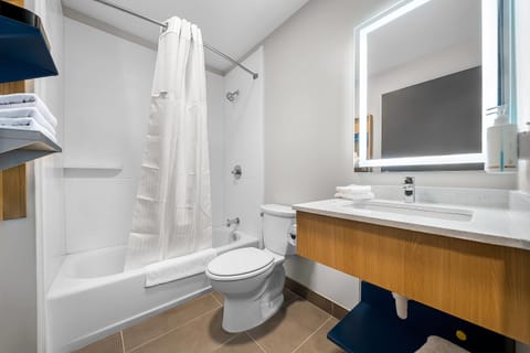 Room, 1 King Bed, Non Smoking | Bathroom | Combined shower/tub, hydromassage showerhead, designer toiletries