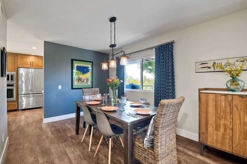 Gather for meals together at the dining table, with seating for 6