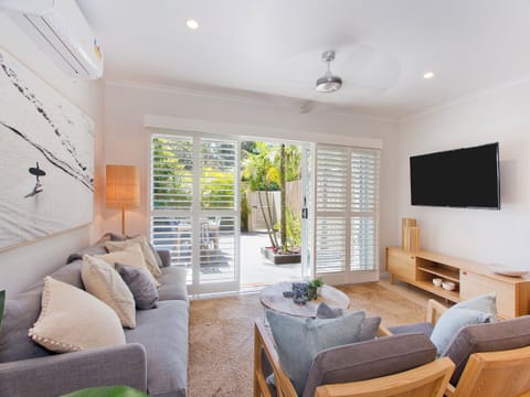 Townhome, Patio, Garden View | Living area | 55-inch flat-screen TV with digital channels