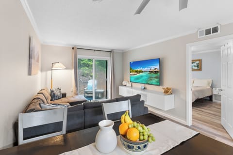 Dining area and living room