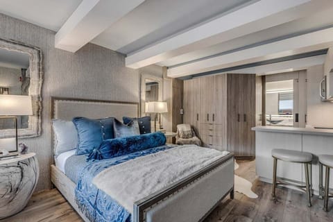 Cozy and luxurious studio with thoughtful built-ins that maximize space and functionality.