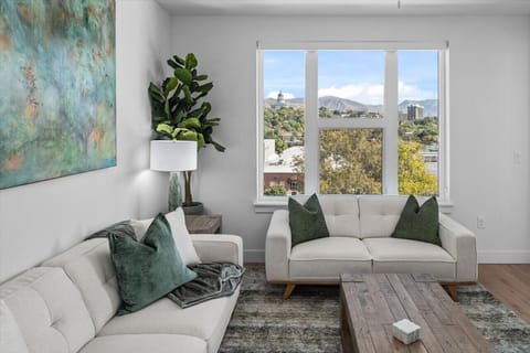 Stunning views of the Capitol, the mountains and the downtown skyline from the comfort of your top floor luxury space! 75` TV!