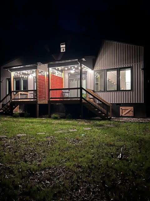 Backyard covered deck