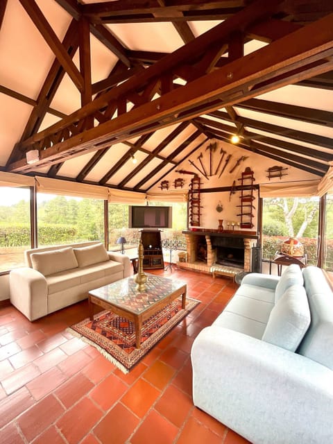 Chalet | Living area | Flat-screen TV, fireplace